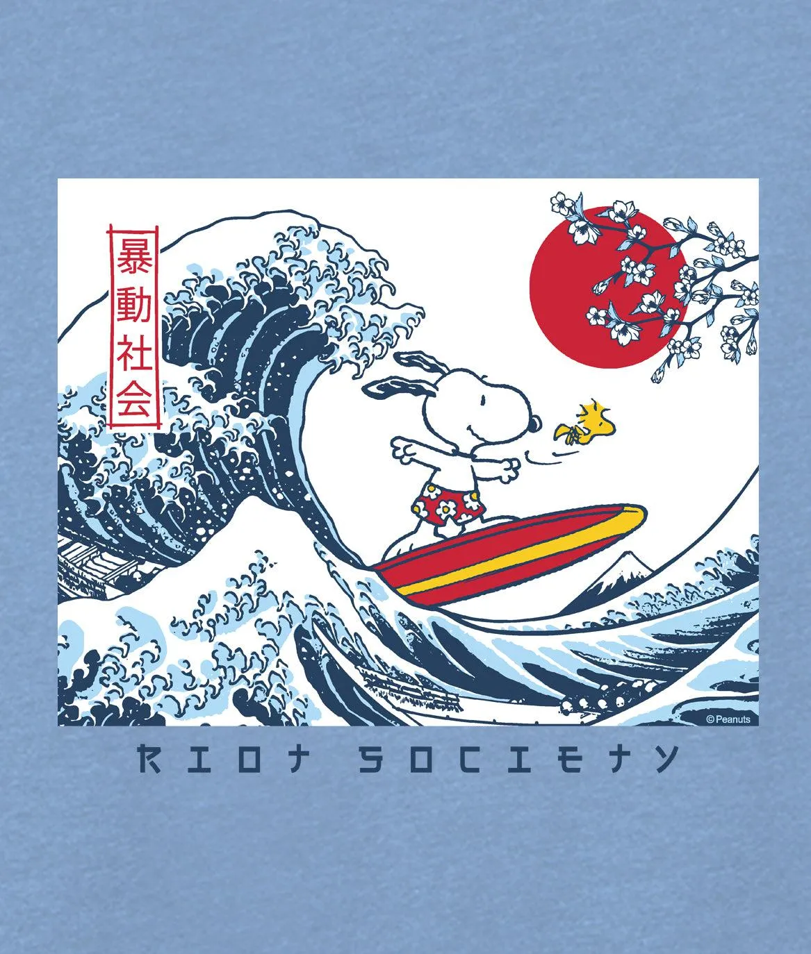 Peanuts Snoopy & Woodstock Great Wave Boys Hoodie Sale sold by riot society product image thumbnail 4