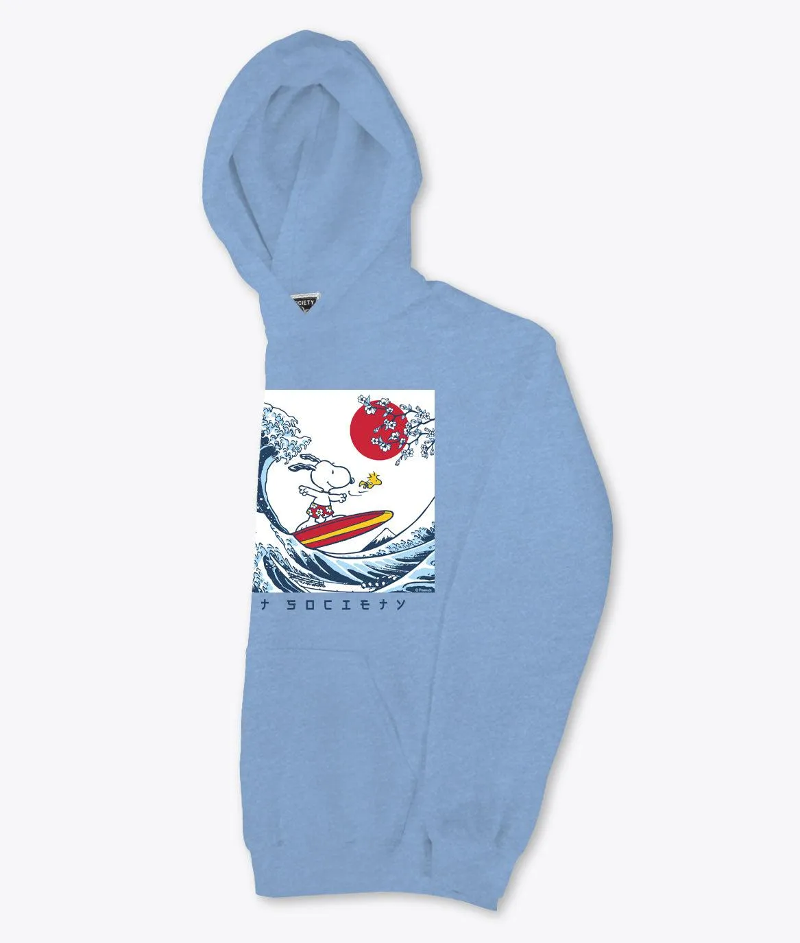 Peanuts Snoopy & Woodstock Great Wave Boys Hoodie Sale sold by riot society product image thumbnail 3