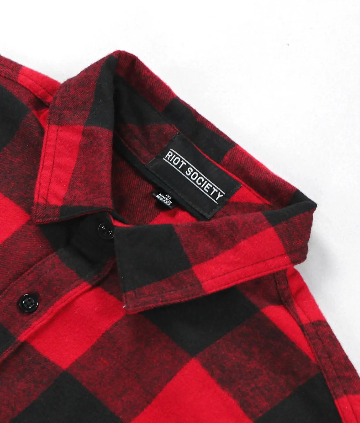 Broken Heart Embroidered Mens Premium Yarn-Dyed Long Sleeve Flannel Shirt sold by riot society product image thumbnail 4