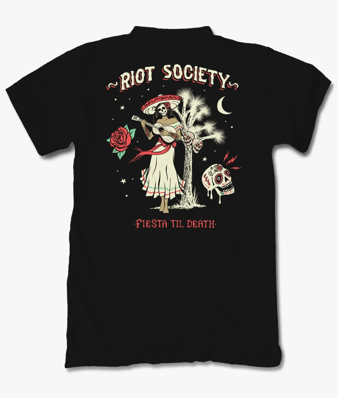 Fiesta Til Death Skull Mens T-Shirt sold by riot society