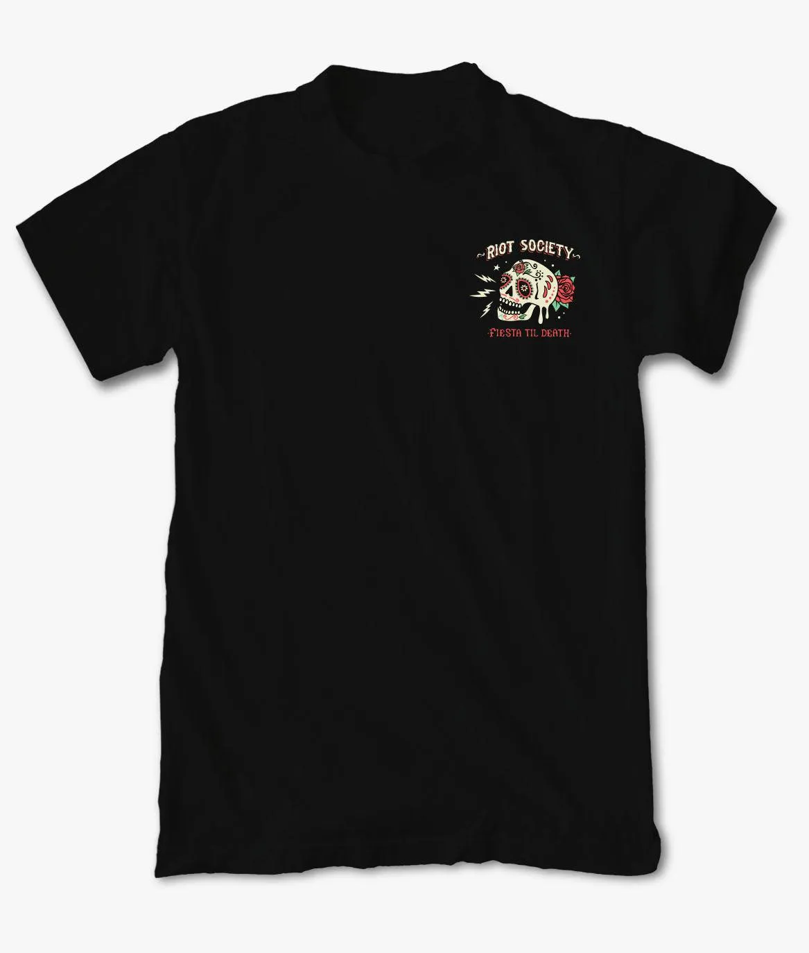 Fiesta Til Death Skull Mens T-Shirt sold by riot society product image thumbnail 4