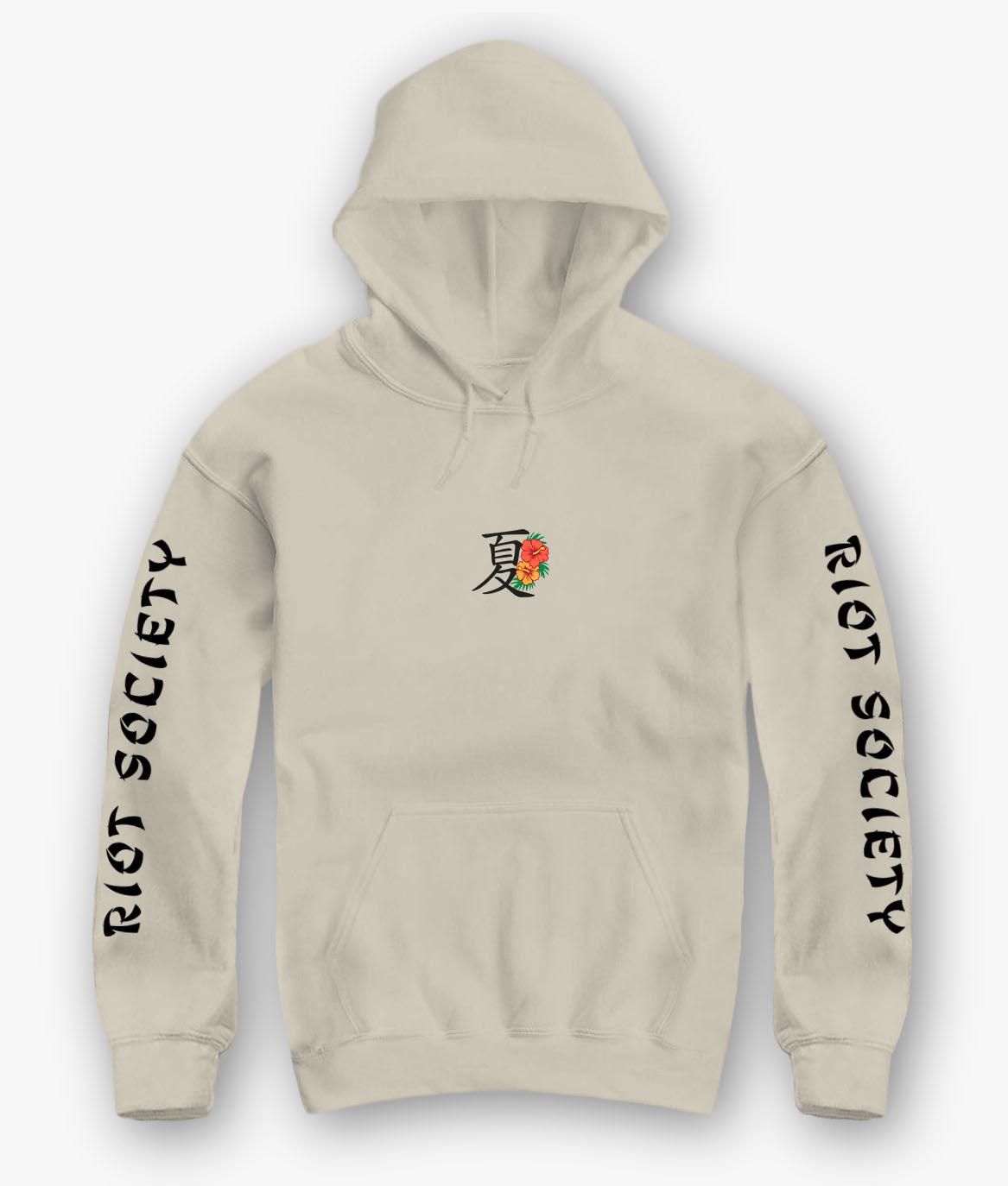 Tropical Kanji Embroidered Mens Hoodie sold by riot society