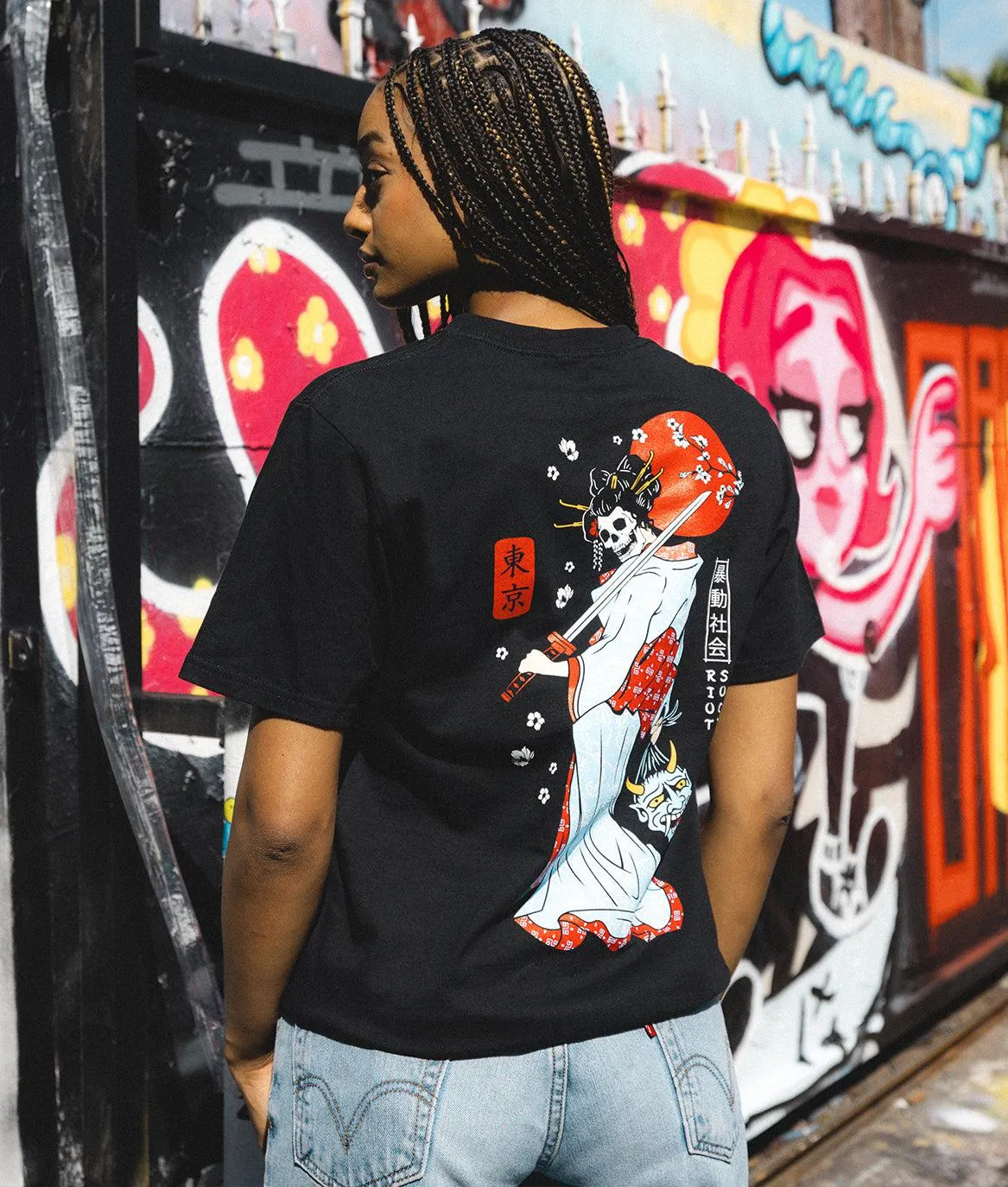 Geisha Samurai Womens Tee sold by riot society