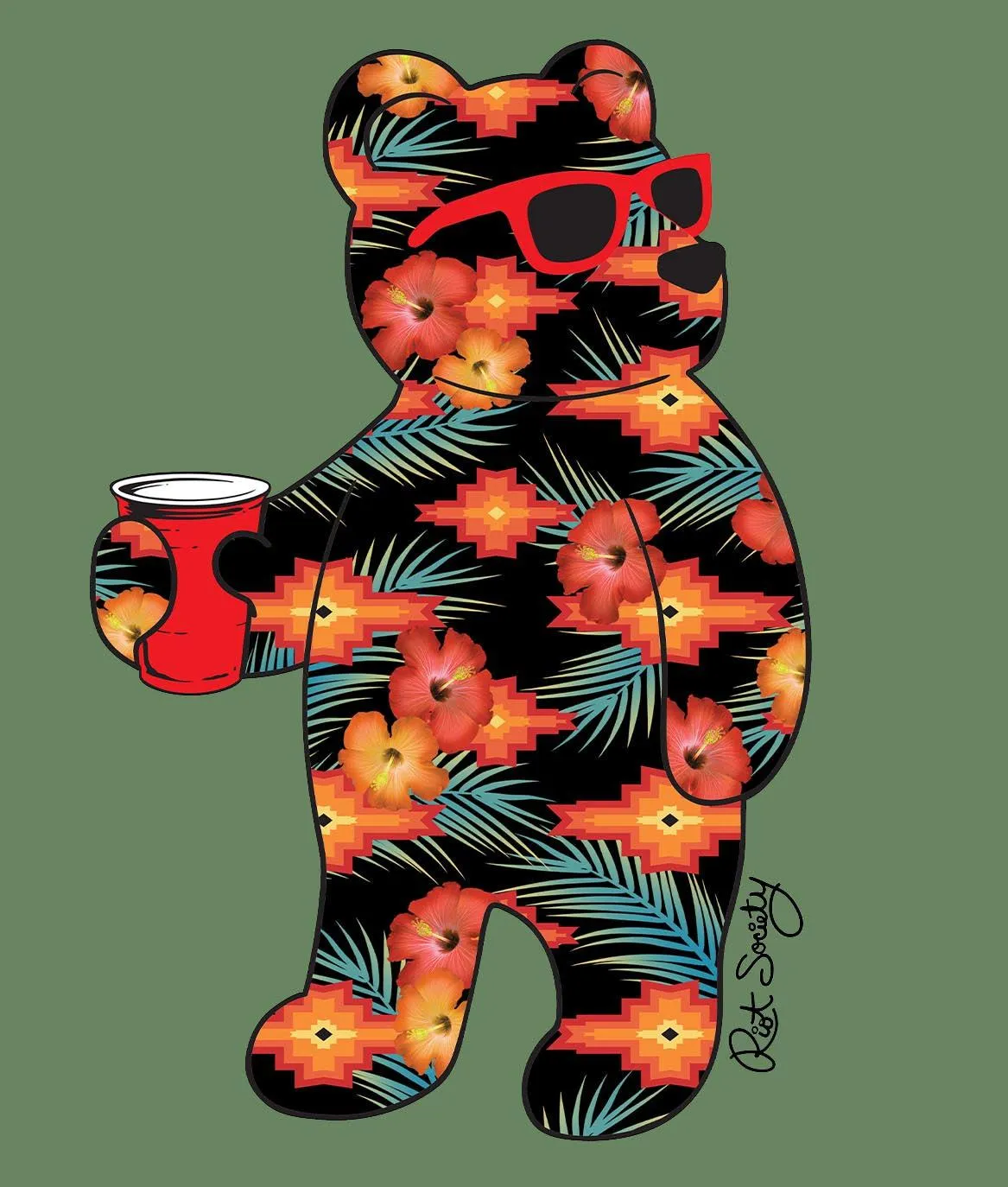 Tropical Native Bear Womens Tee sold by riot society product image thumbnail 2