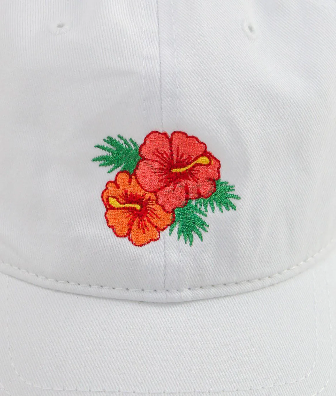 Hibiscus Embroidered Dad Hat - White sold by riot society product image thumbnail 3