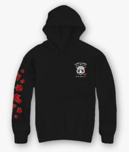 Day of the Dead Panda Rose Mens Hoodie sold by riot society