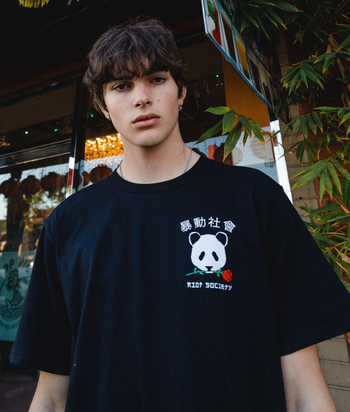 Panda Rose Mens T-Shirt sold by riot society product image thumbnail 2