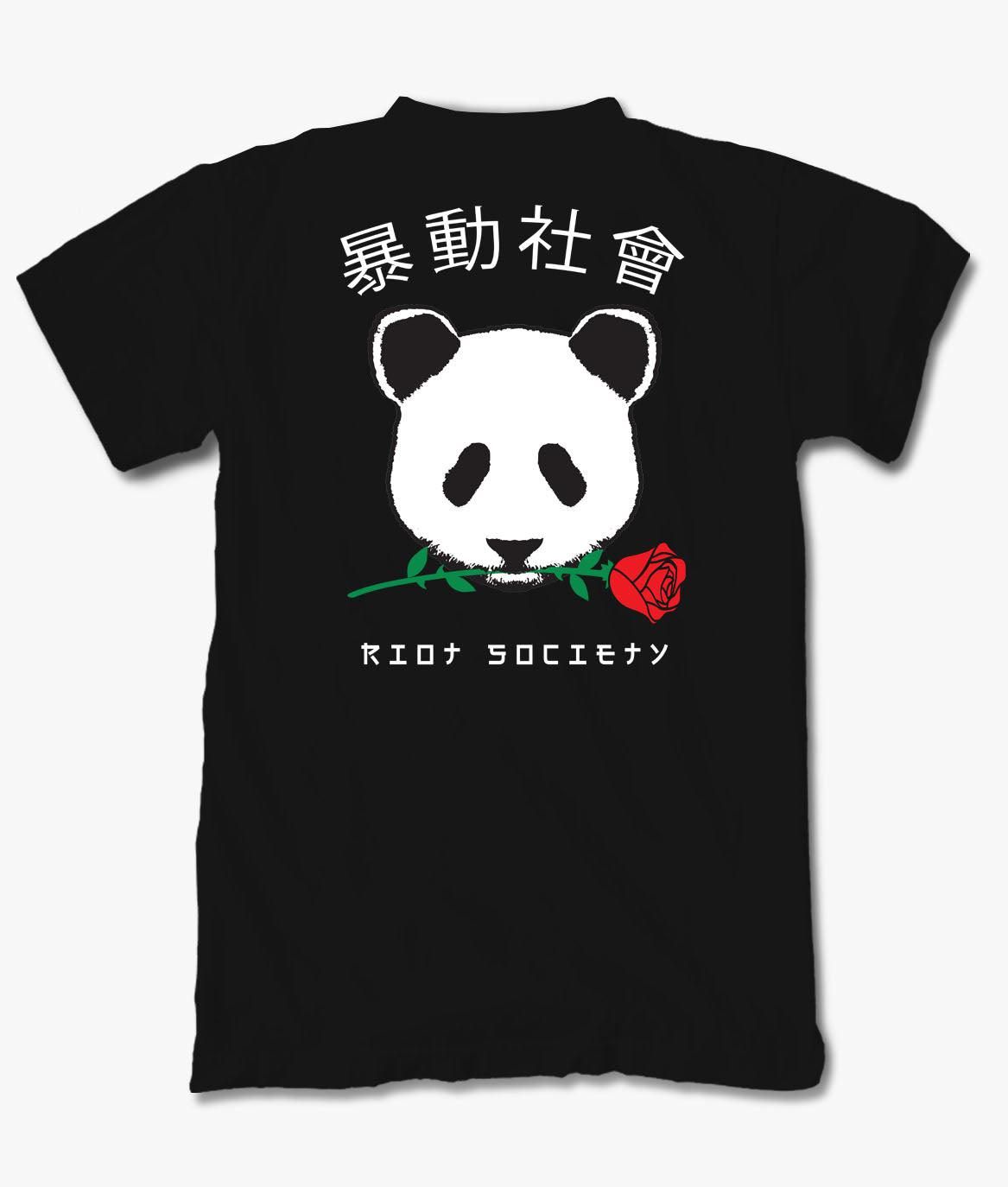Panda Rose Mens T-Shirt sold by riot society