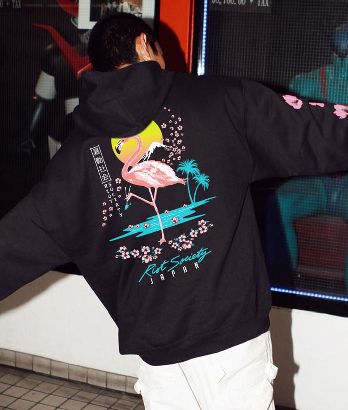 Flamingo Blossom 2.0 Mens Hoodie sold by riot society product image thumbnail 3