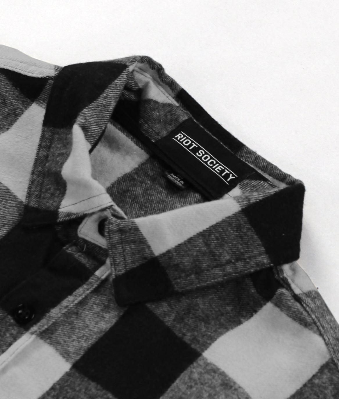 Oversize Rose Embroidered Mens Premium Yarn-Dyed Long Sleeve Flannel Shirt sold by riot society product image thumbnail 4