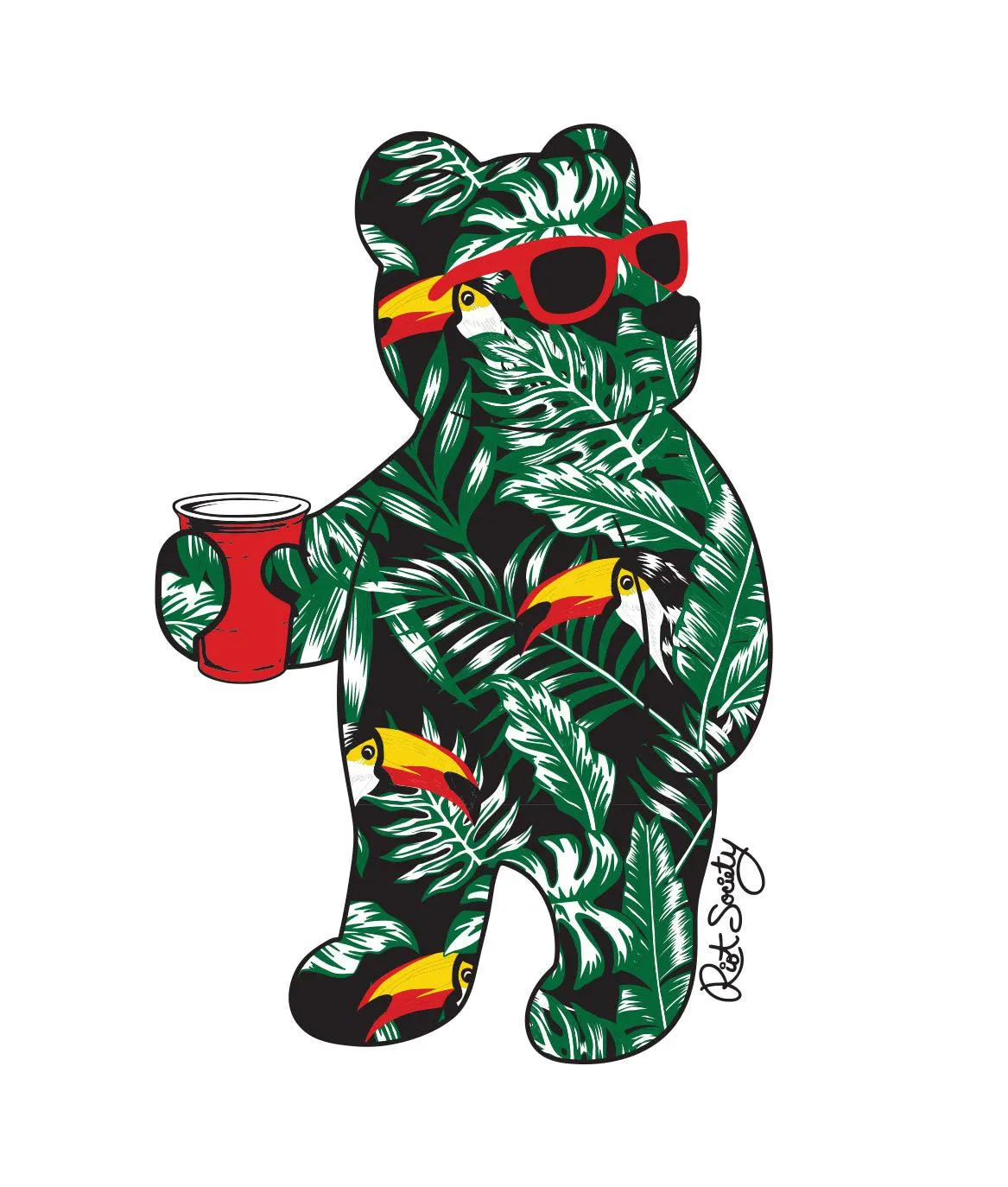 Tropical Toucan Bear Womens Tee sold by riot society product image thumbnail 2