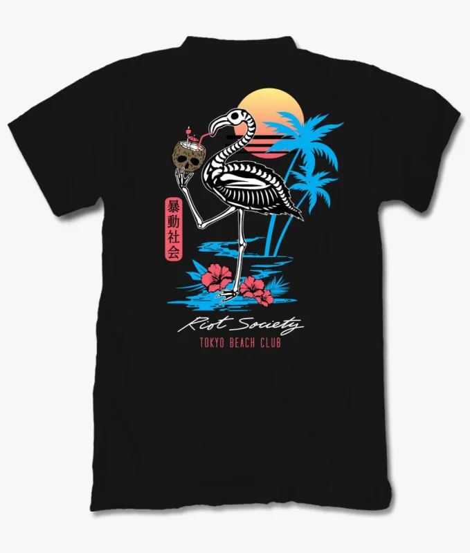 Tropical Skeleton Flamingo Boys Tee sold by riot society
