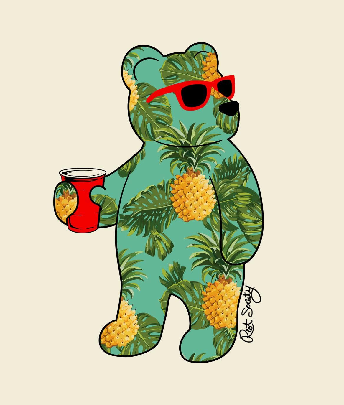 Tropical Pineapple Bear Womens Tee sold by riot society product image thumbnail 2