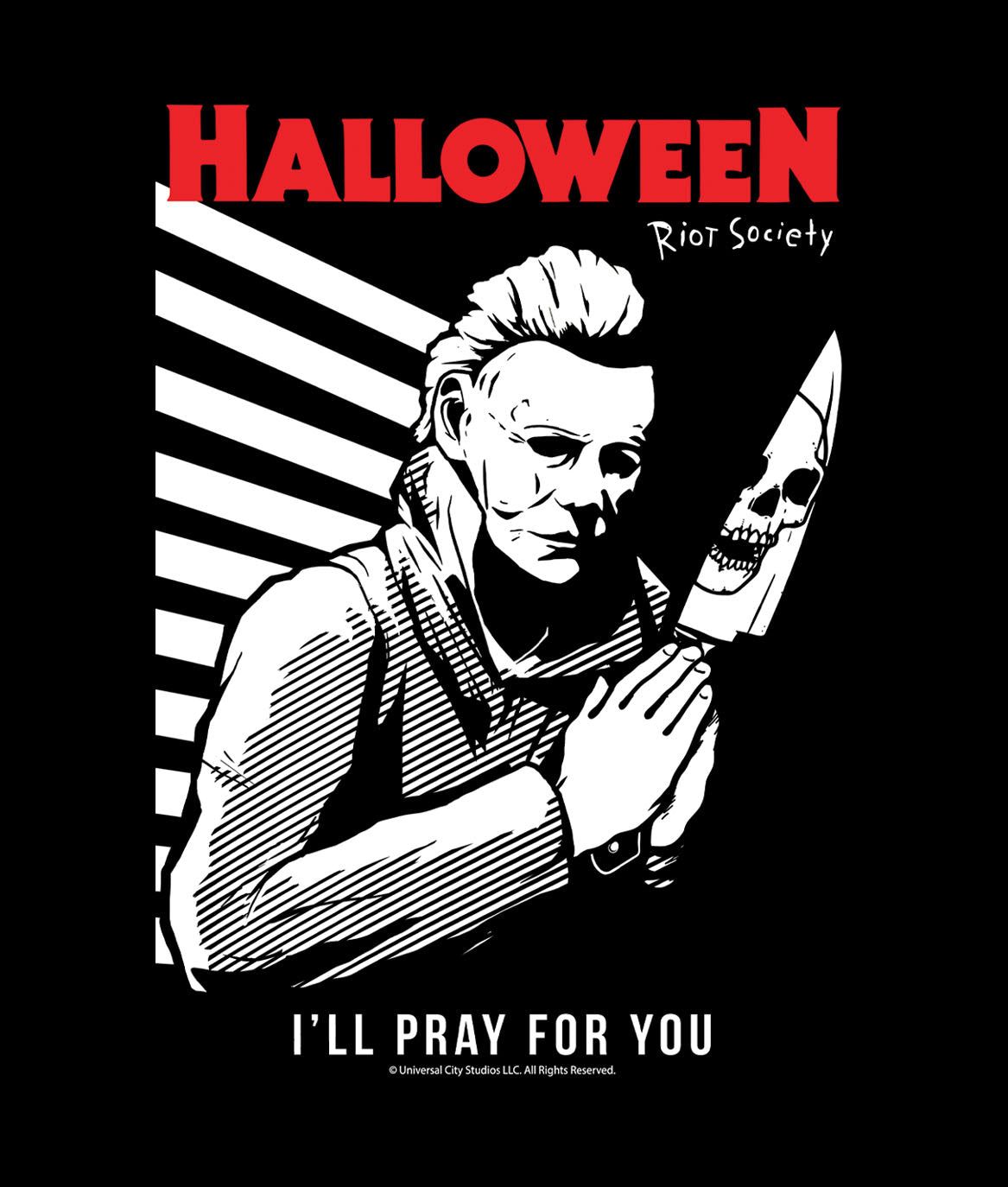 Halloween Michael Myers I'll Pray For You Mens Hoodie sold by riot society product image thumbnail 5
