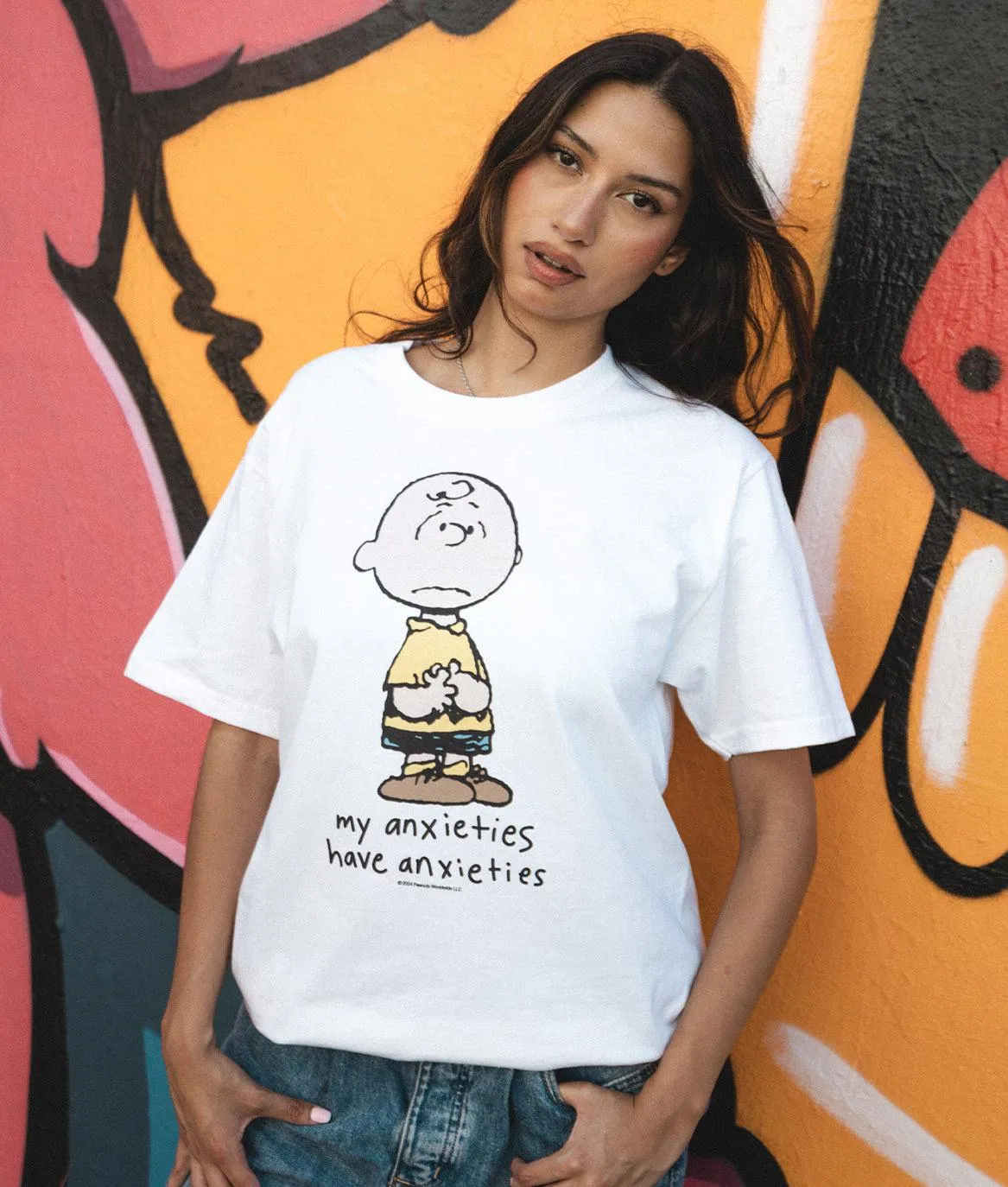Peanuts Charlie Brown Anxieties Womens Tee Parallel