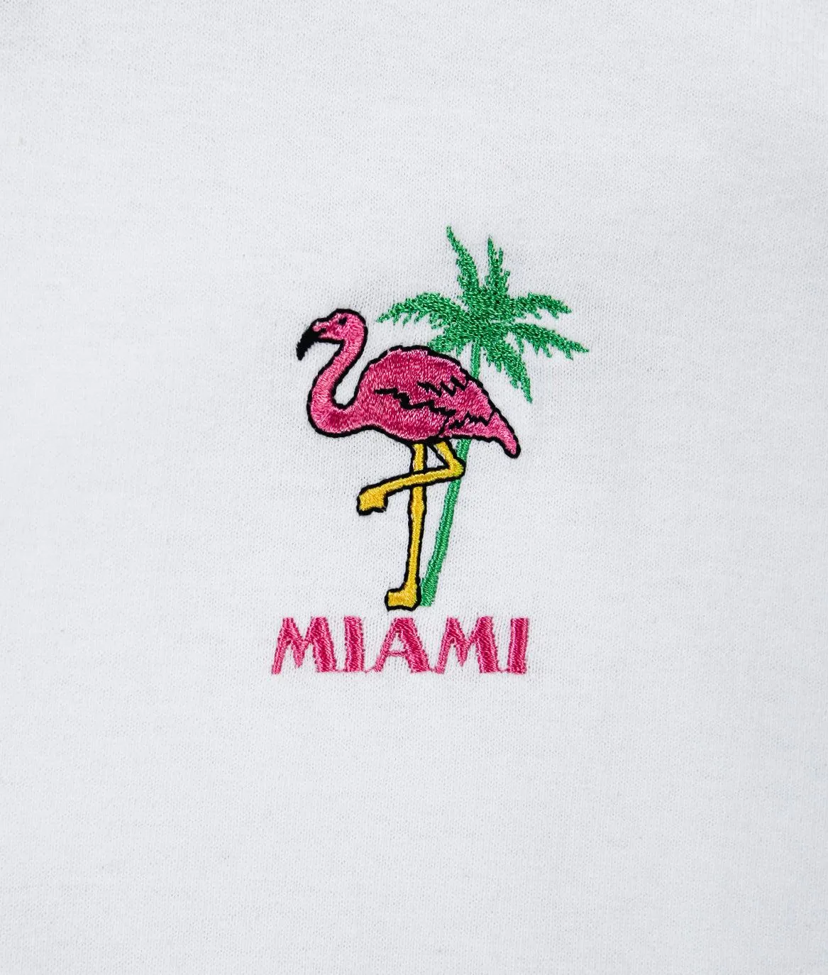 Flamingo Palm Miami Embroidered Mens T-Shirt sold by riot society product image thumbnail 2