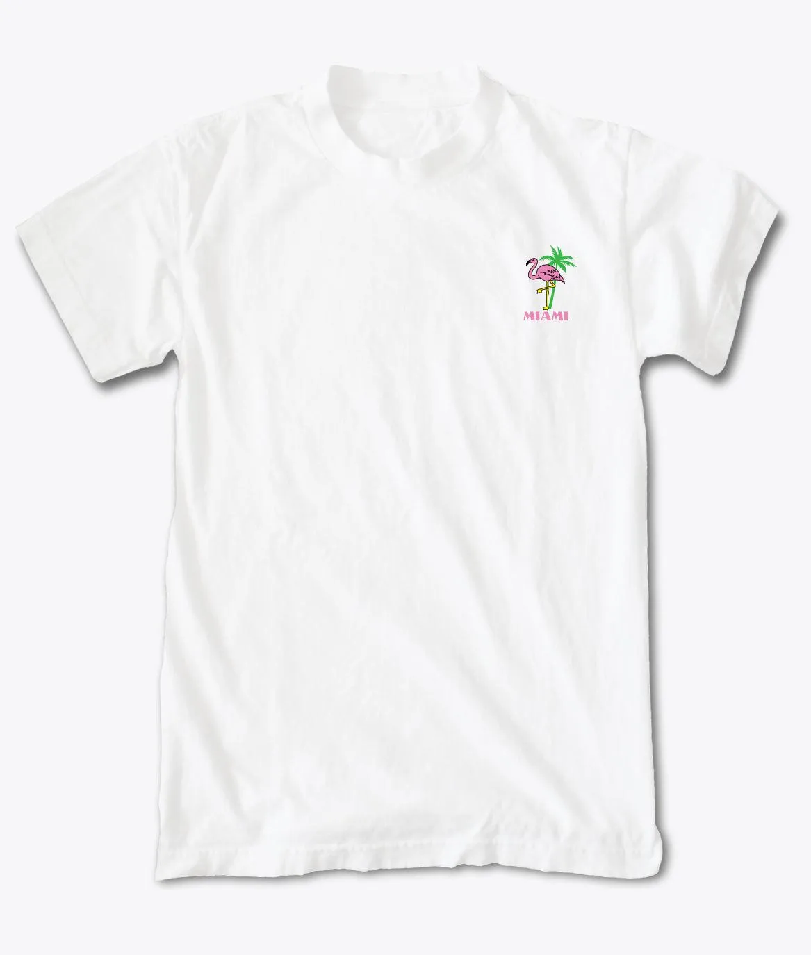Flamingo Palm Miami Embroidered Mens T-Shirt sold by riot society