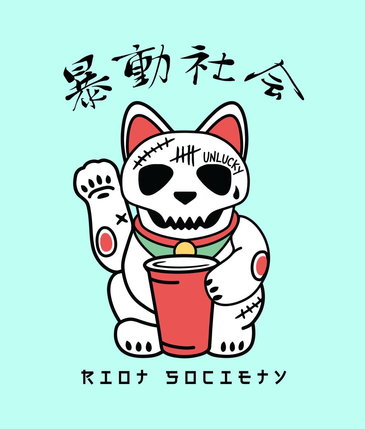 Lucky Cat Skull Tattoo Boys Tee sold by riot society product image thumbnail 3