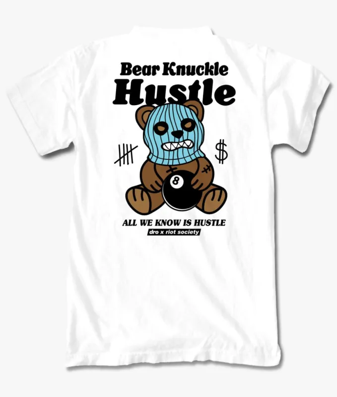 Dro x Riot Society Bear Knuckle Hustle Mens T-Shirt sold by riot society