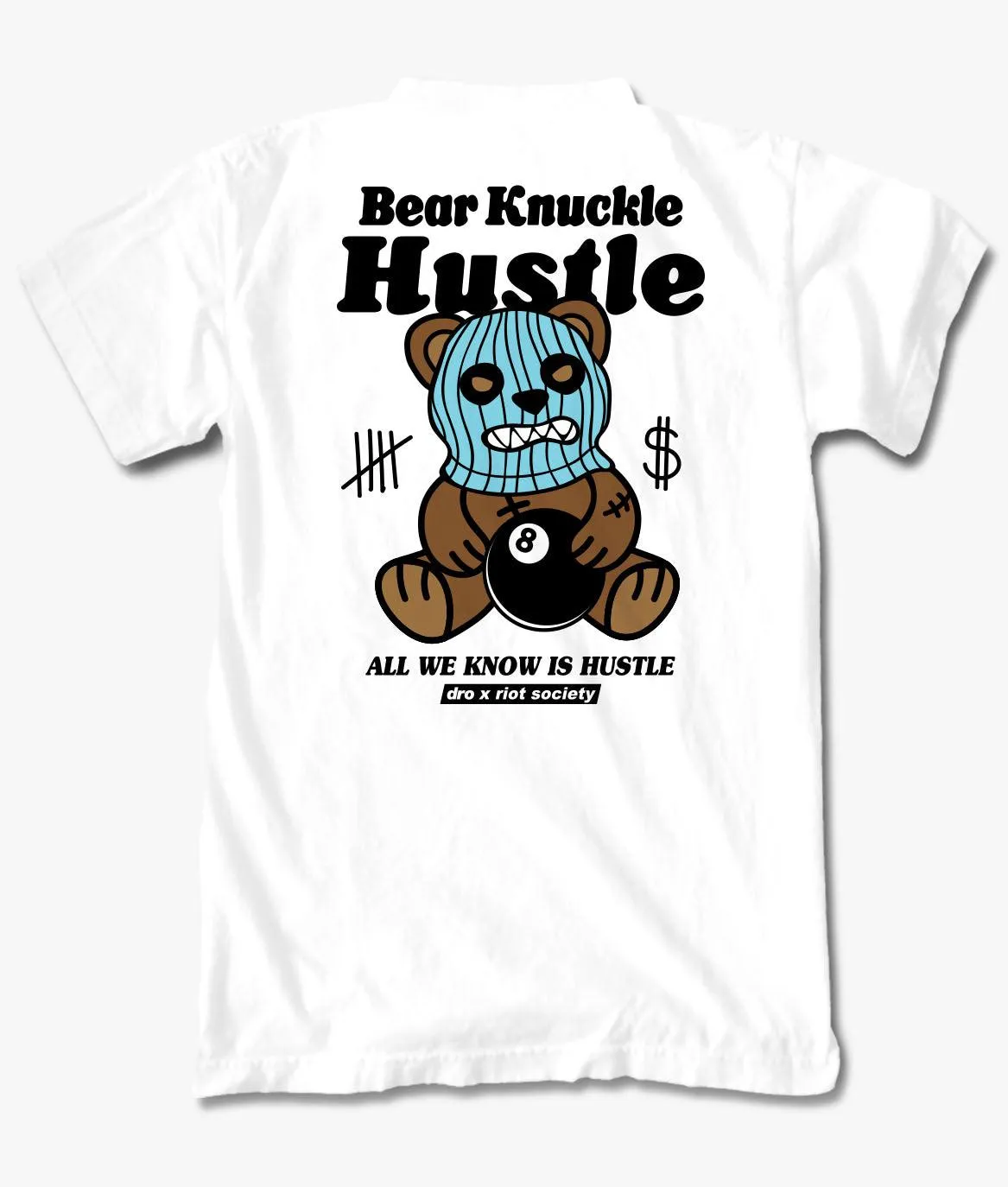 Dro x Riot Society Bear Knuckle Hustle Mens T-Shirt sold by riot society