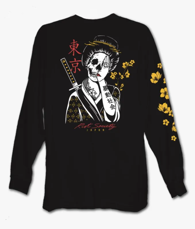 Geisha Shame Mens Long Sleeve T-Shirt | Parallel