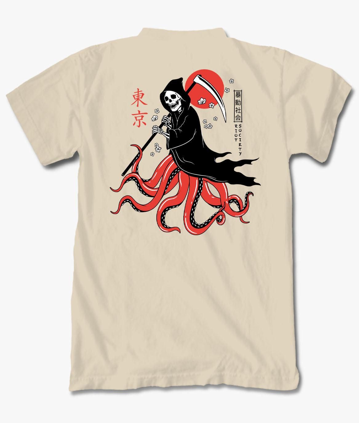 Reaper Octopus Mens T-Shirt sold by riot society