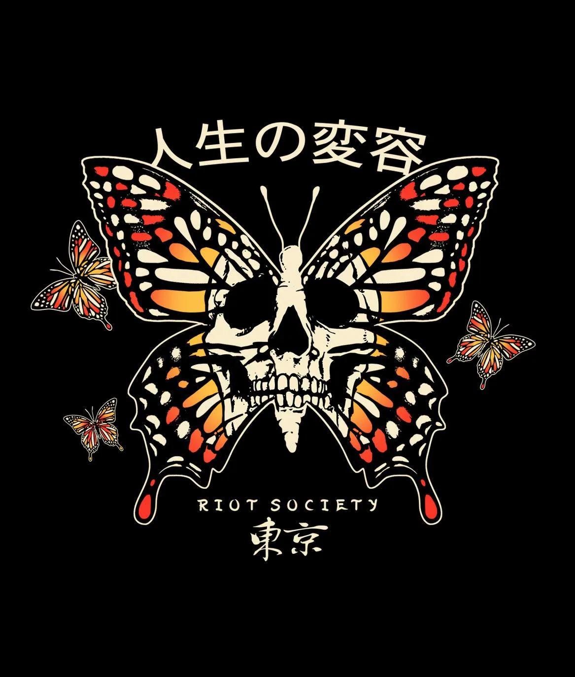 Butterfly Skull Mens T-Shirt sold by riot society product image thumbnail 5