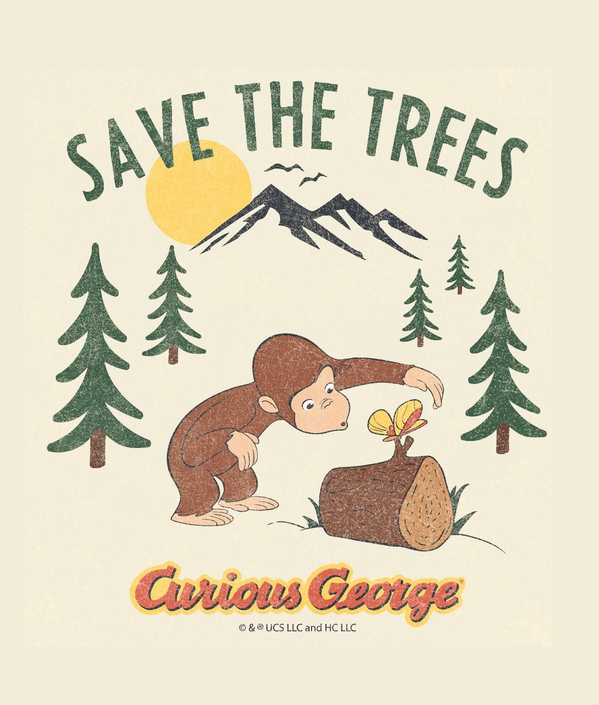 Curious George Save the Trees 2.0 Mens T-Shirt sold by riot society product image thumbnail 3