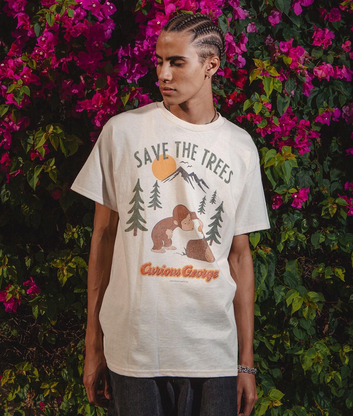 Curious George Save the Trees 2.0 Mens T-Shirt sold by riot society product image thumbnail 2