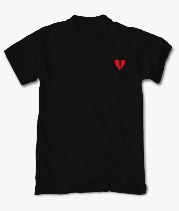Broken Heart Embroidered Mens T-Shirt sold by riot society
