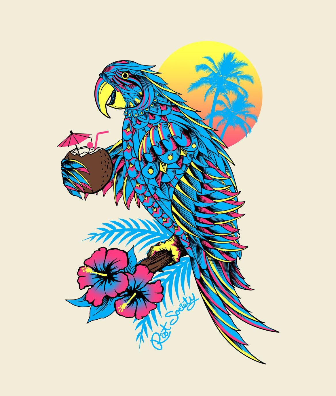 Parrot Paradise Mens T-Shirt sold by riot society product image thumbnail 2