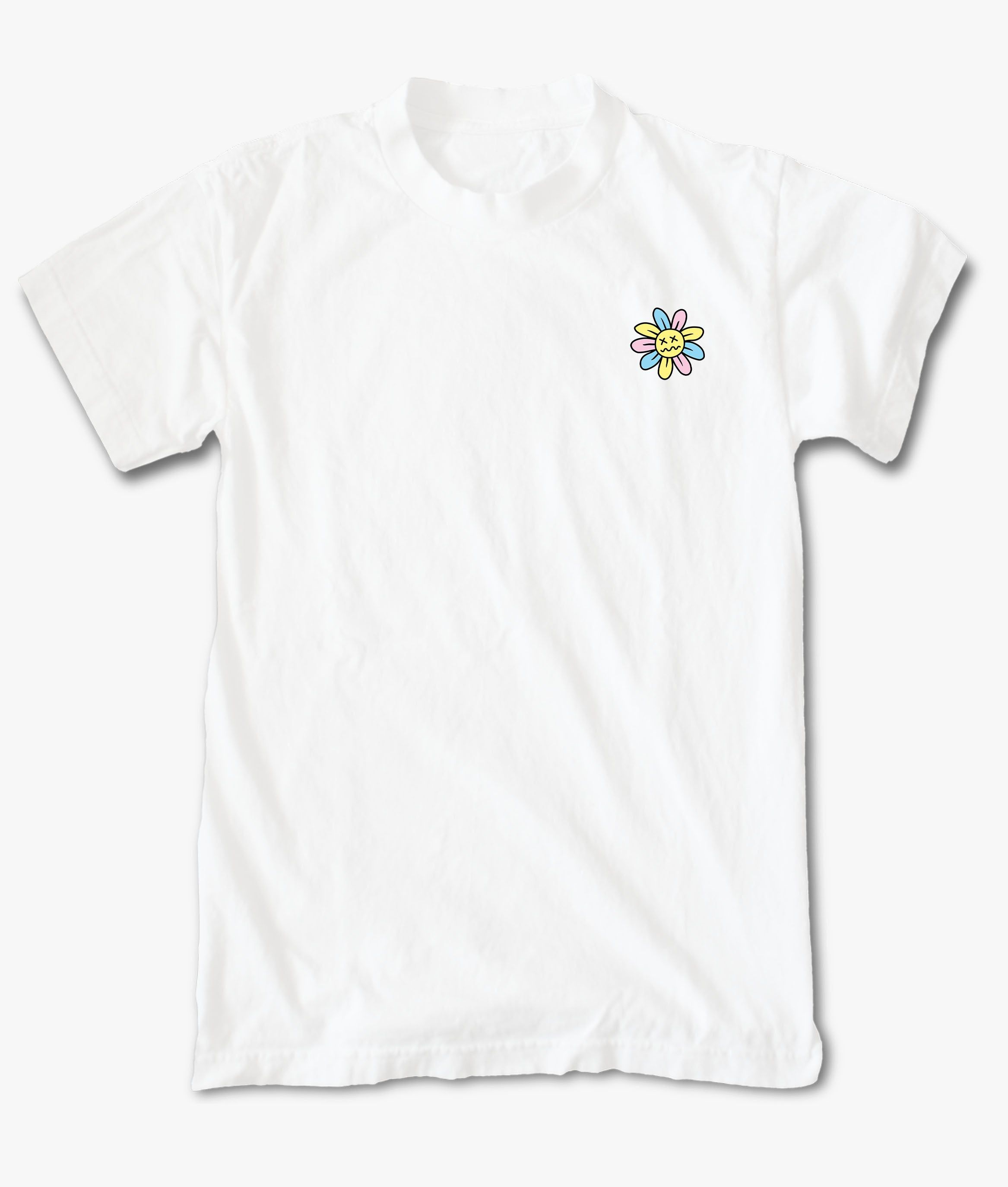 Woozy Face Flower Embroidered Womens Tee sold by riot society