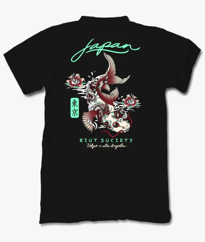 Japan Koi Tattoo Mens T-Shirt sold by riot society