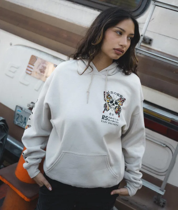 Butterfly Skull Womens Hoodie Sale sold by riot society