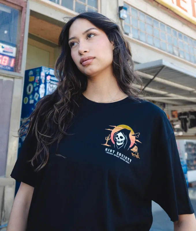 Western Reaper Butterfly Skull Womens Tee Sale sold by riot society