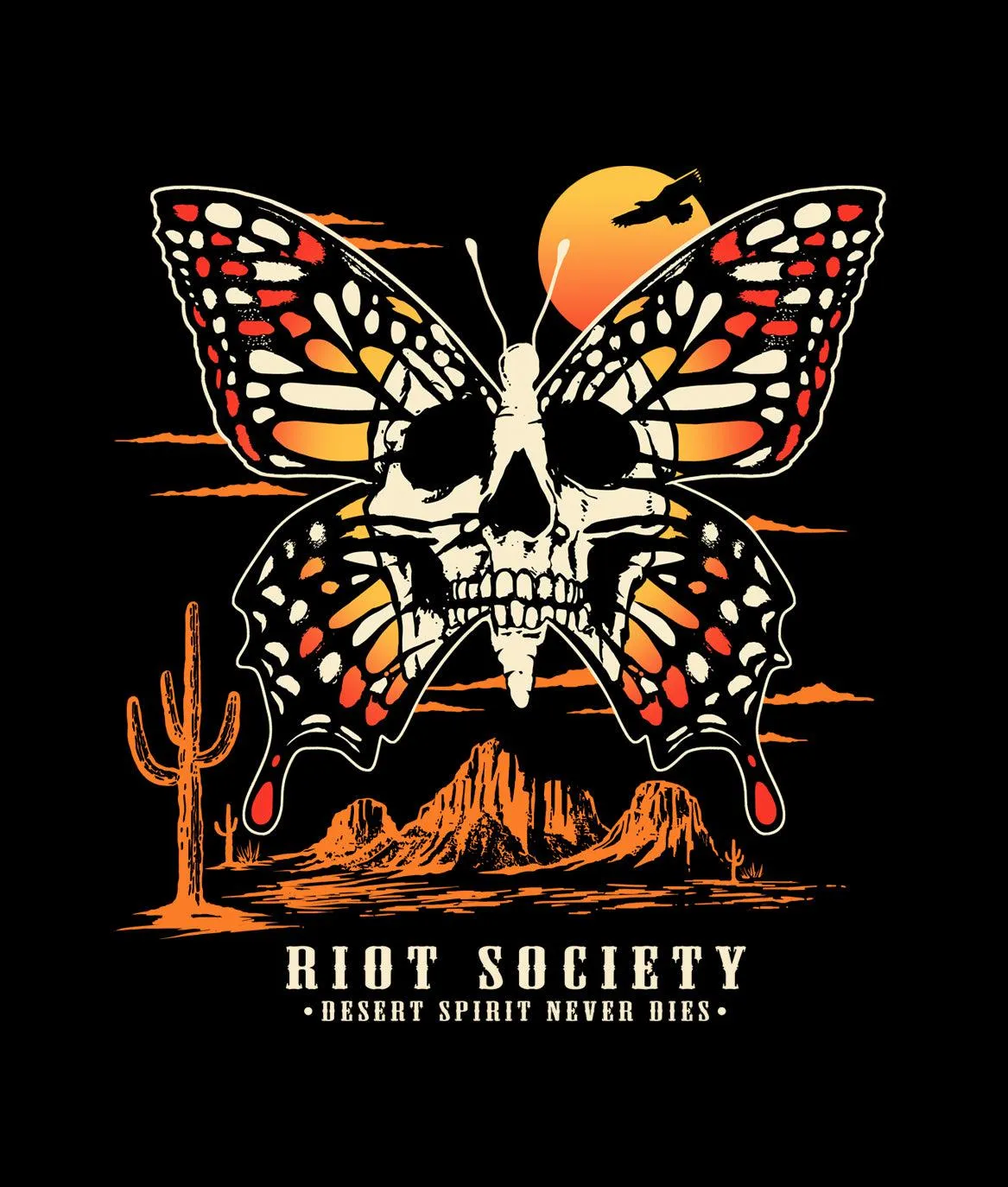 Western Reaper Butterfly Skull Mens T-Shirt Sale sold by riot society product image thumbnail 5