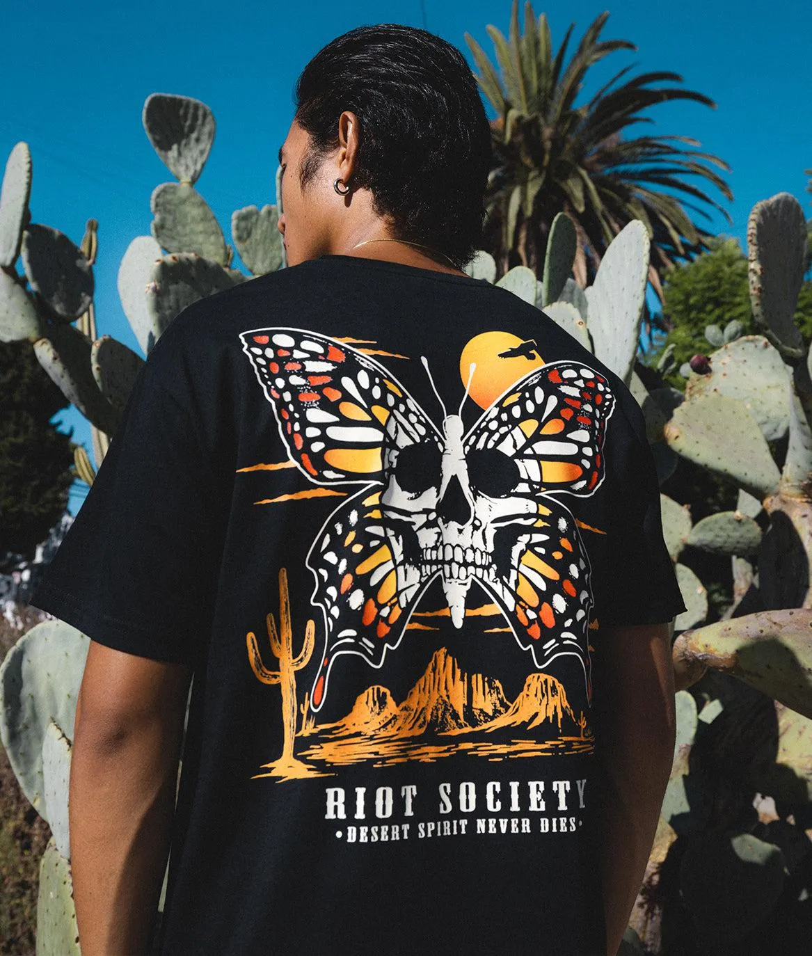 Western Reaper Butterfly Skull Mens T-Shirt Sale sold by riot society product image thumbnail 3