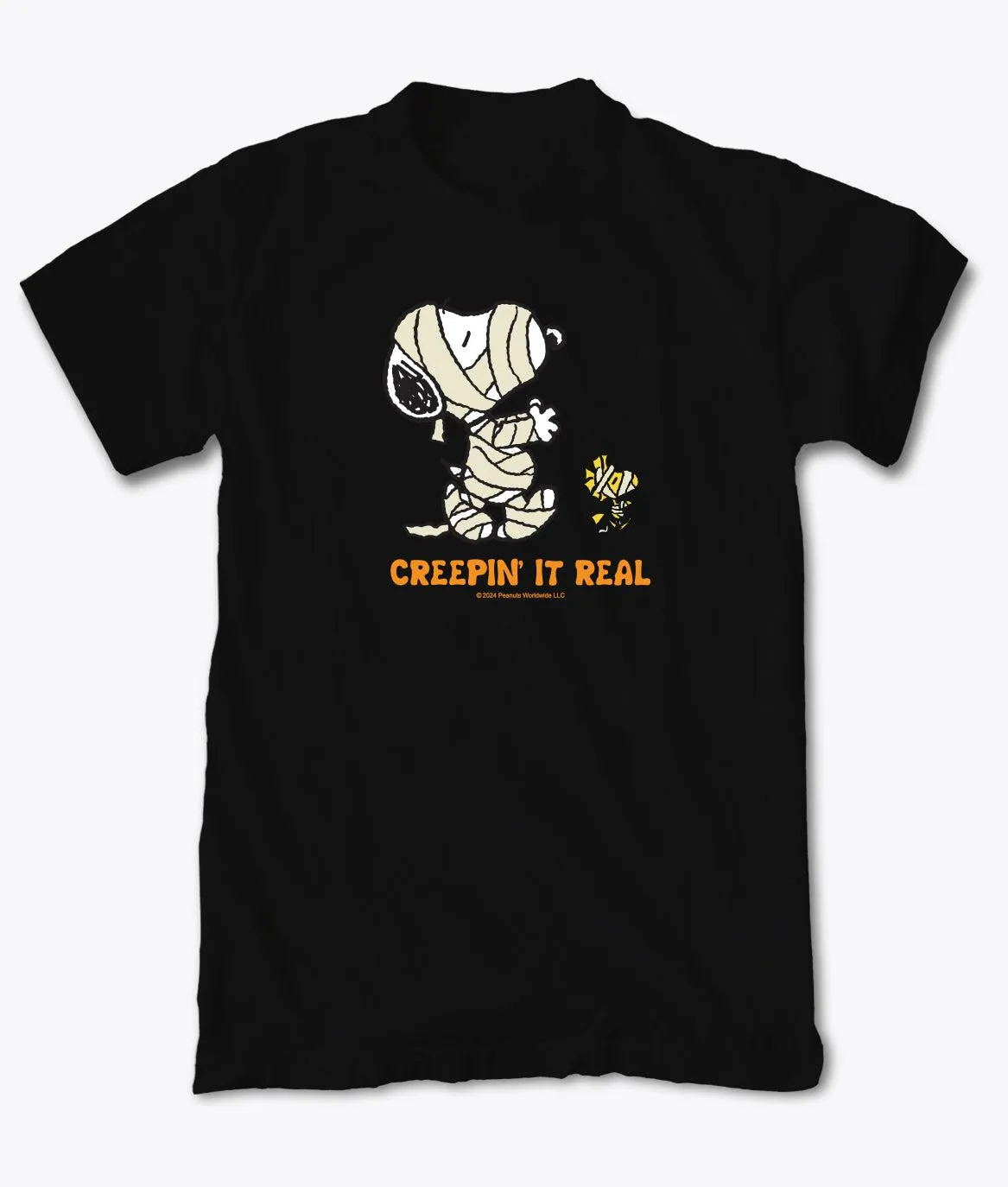 Peanuts Snoopy & Woodstock Mummy Mens T-Shirt sold by riot society