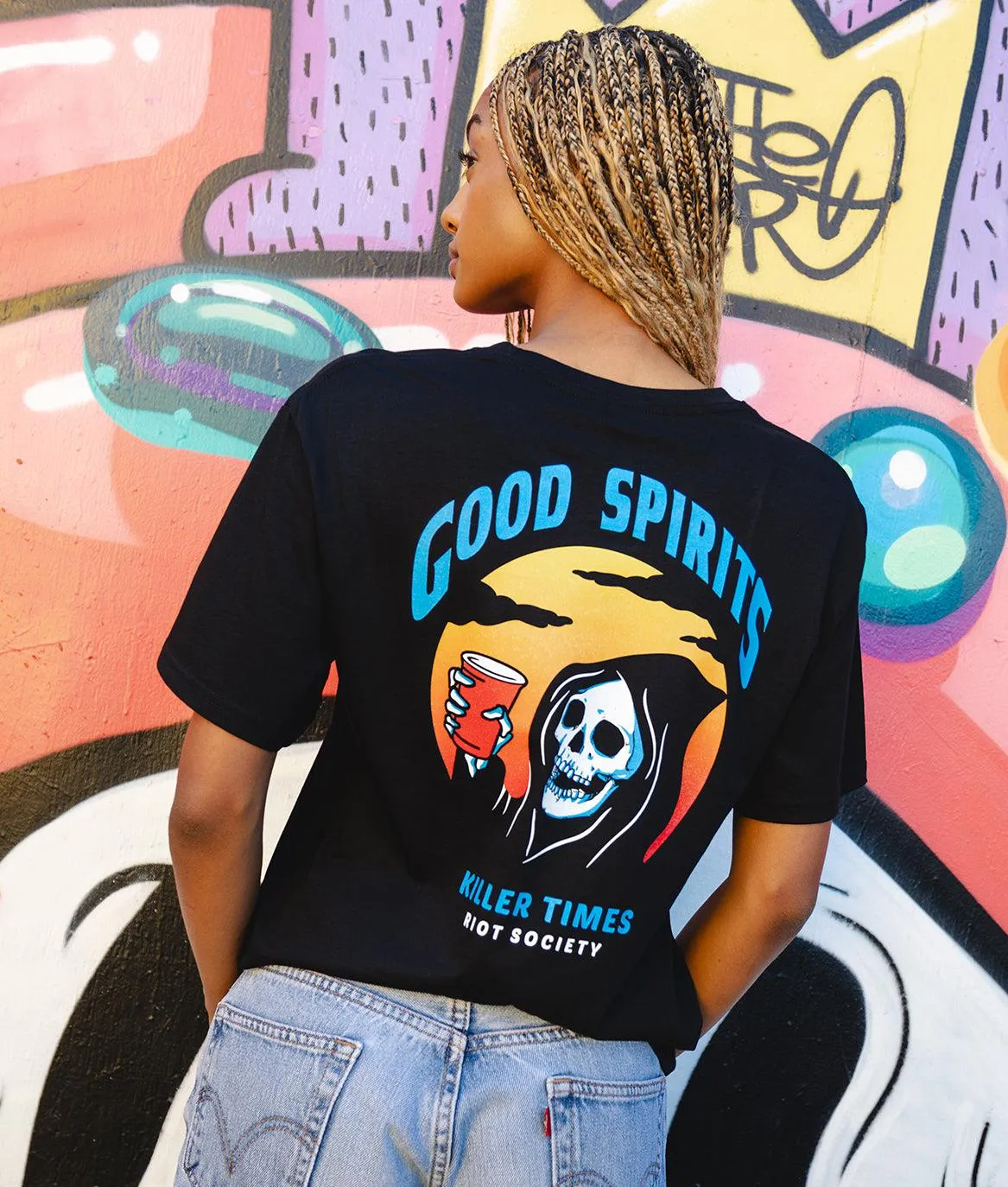 Good Spirits Reaper Womens Tee sold by riot society product image thumbnail 2
