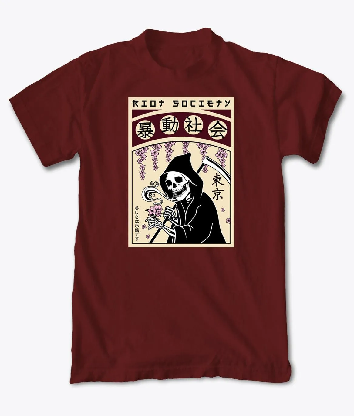 Reaper Flower Garden Mens T-Shirt sold by riot society