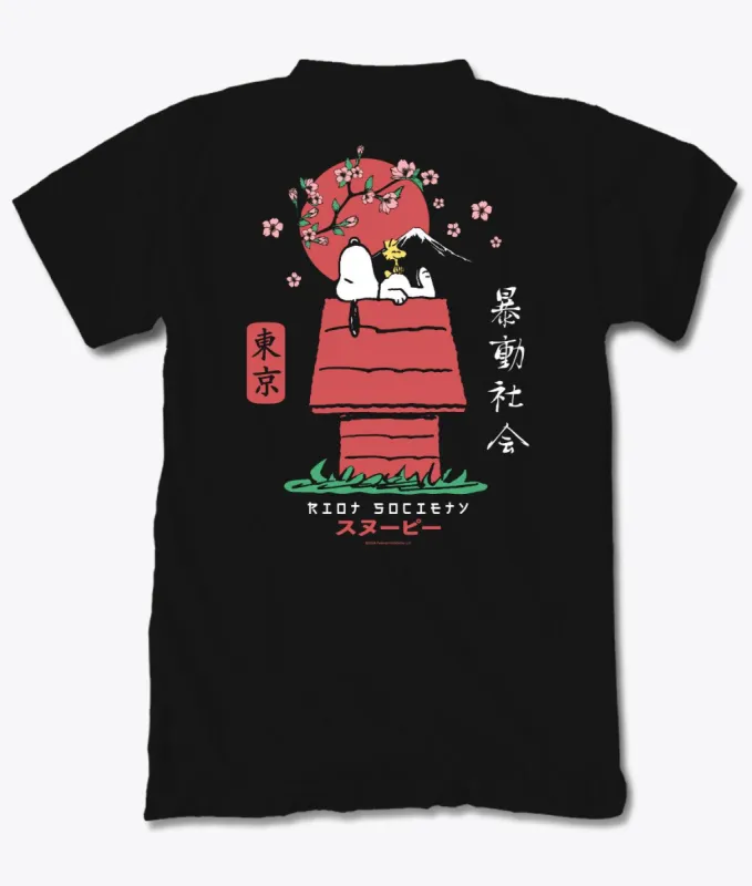 Peanuts Snoopy Doghouse Japan Mens T-Shirt sold by riot society