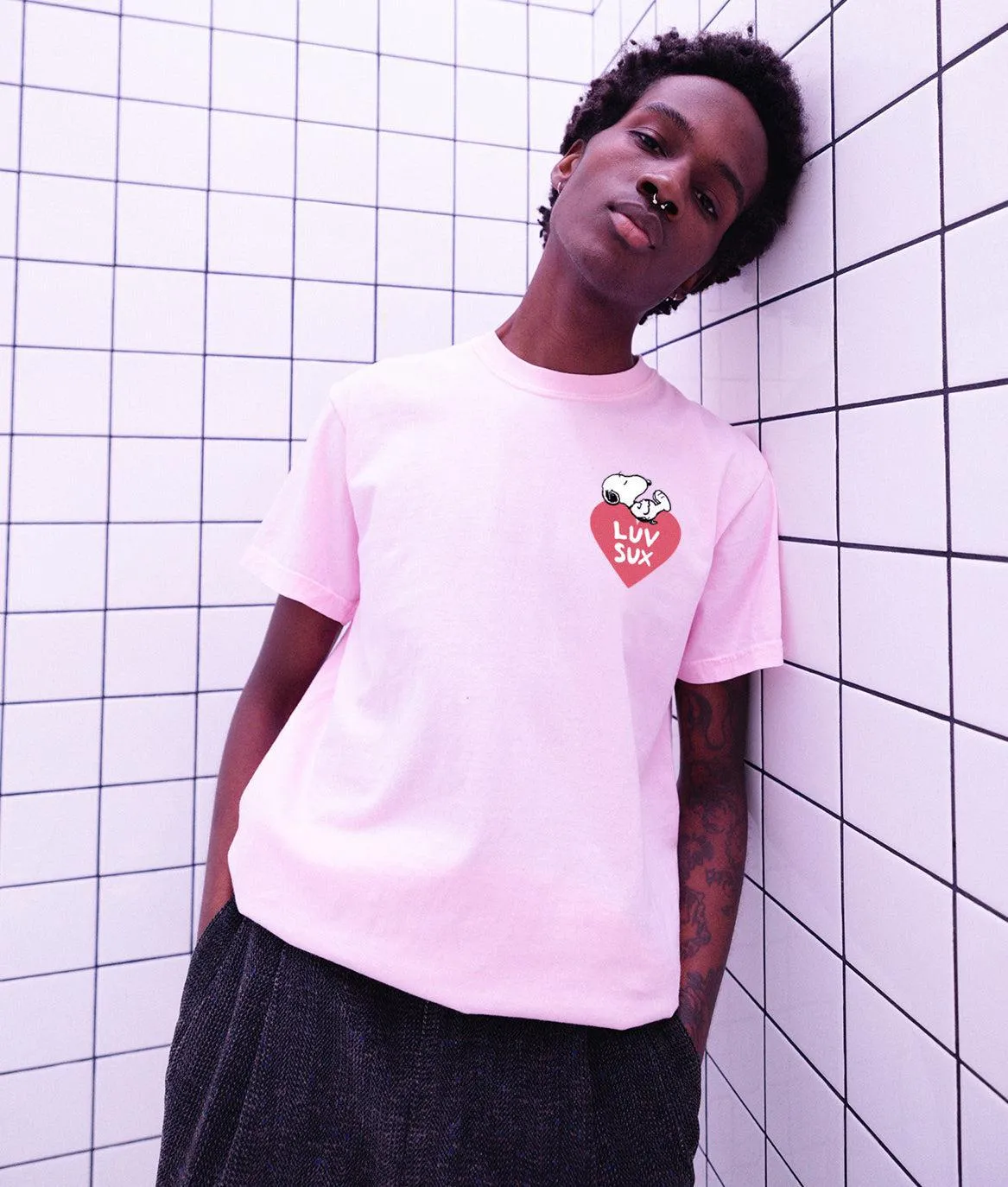 Peanuts Snoopy Luv Sux Mens T-Shirt sold by riot society product image thumbnail 2