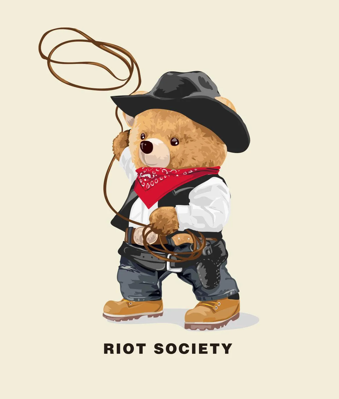 Cowboy Teddy Bear Mens T-Shirt Sale sold by riot society product image thumbnail 3