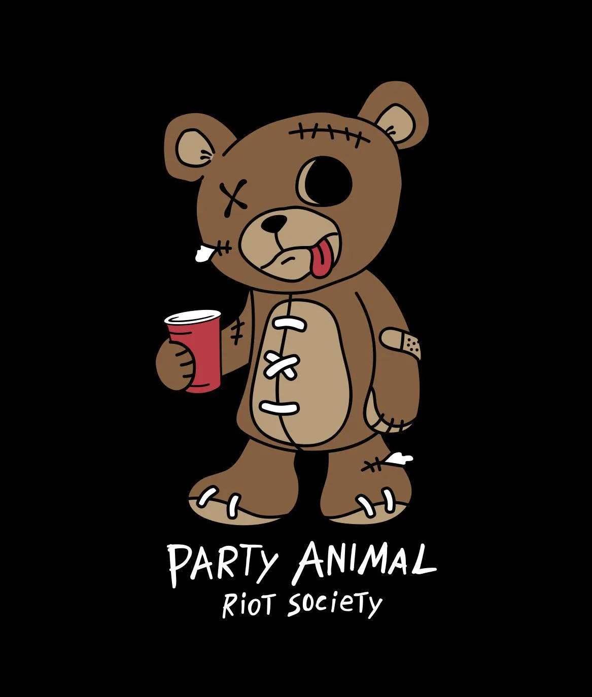 Party Animal Teddy Bear Boys Tee sold by riot society product image thumbnail 3