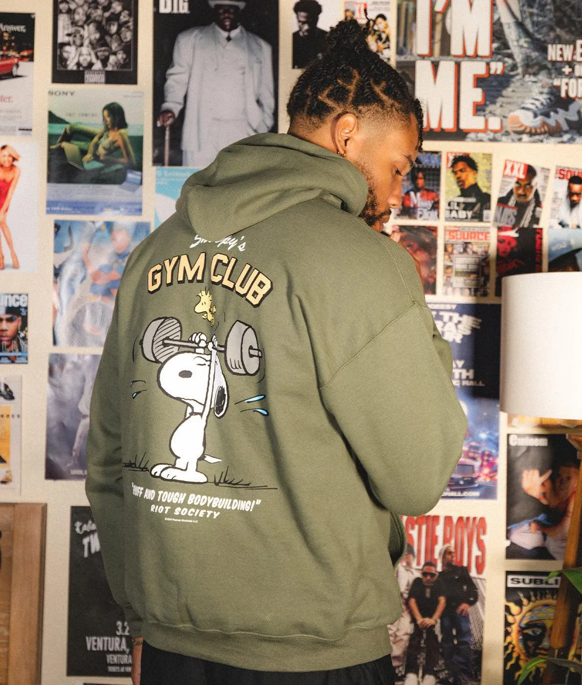 Peanuts Snoopy's Gym Club Mens Hoodie sold by riot society product image thumbnail 3