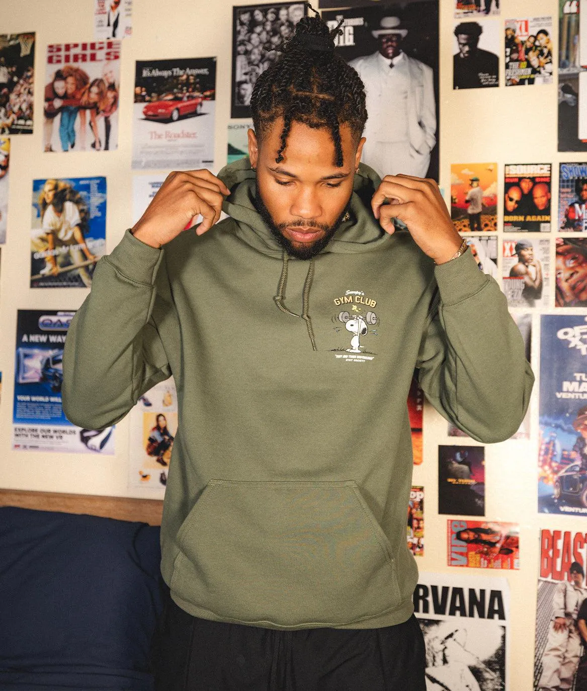 Peanuts Snoopy's Gym Club Mens Hoodie sold by riot society product image thumbnail 2