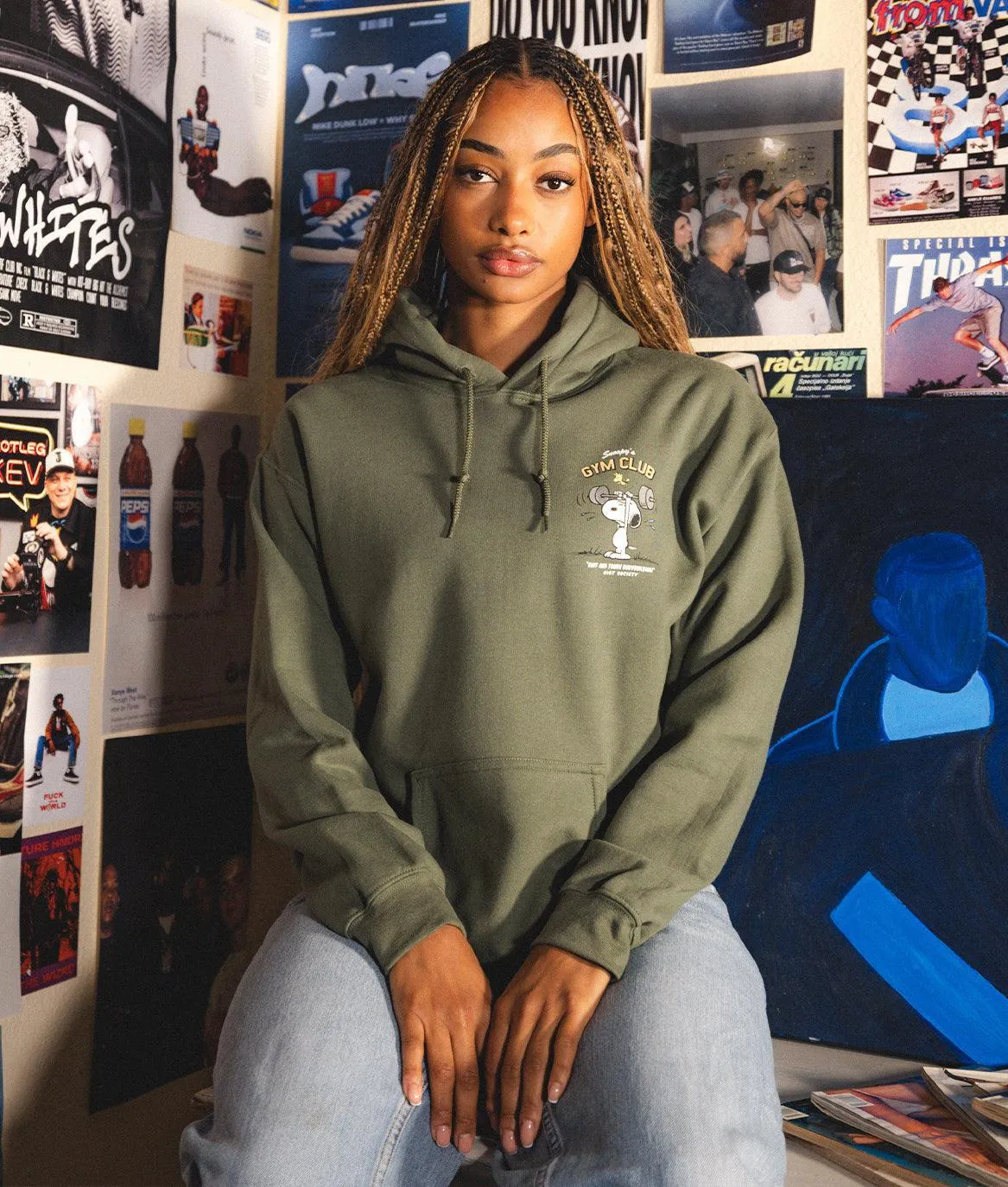 Peanuts Snoopy's Gym Club Womens Hoodie sold by riot society