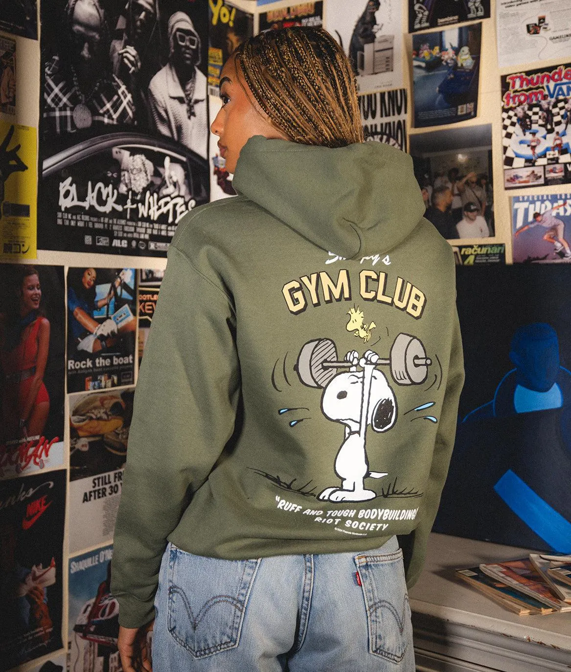 Peanuts Snoopy's Gym Club Womens Hoodie sold by riot society product image thumbnail 2