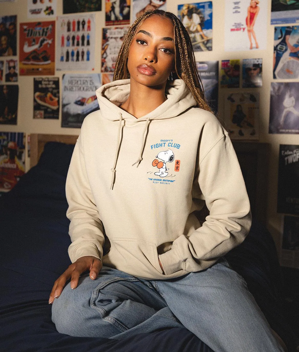 Peanuts Snoopy's Fight Club Womens Hoodie sold by riot society