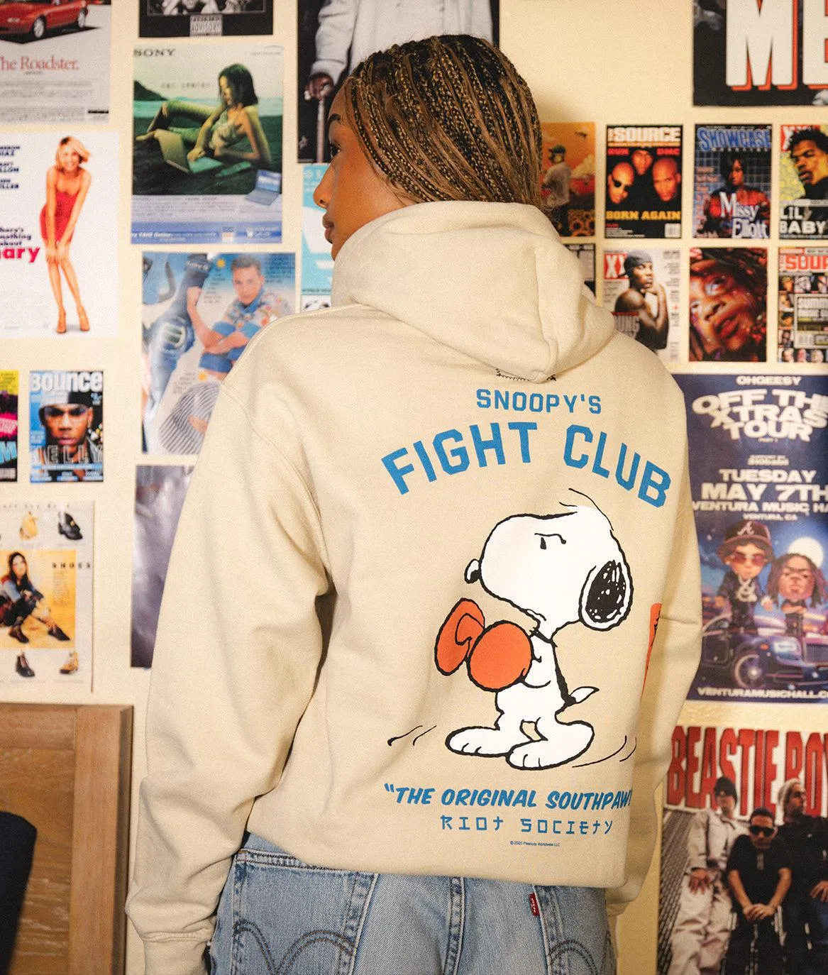 Peanuts Snoopy's Fight Club Womens Hoodie sold by riot society product image thumbnail 2